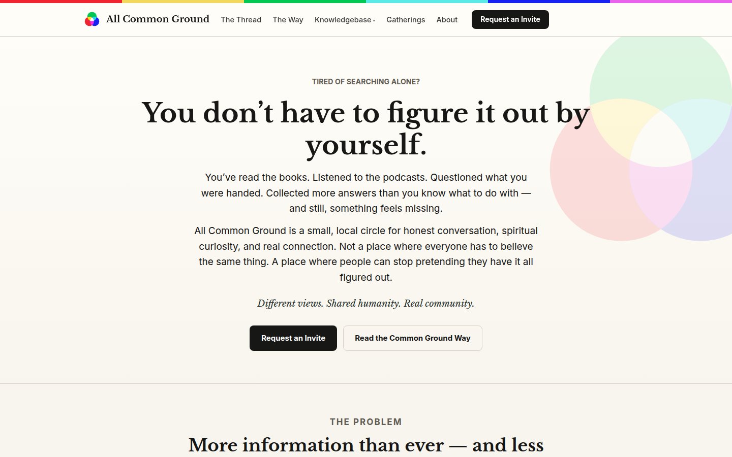 All Common Ground — homepage